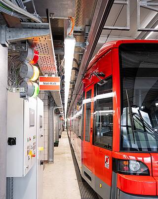BSAG tram in industrial environment